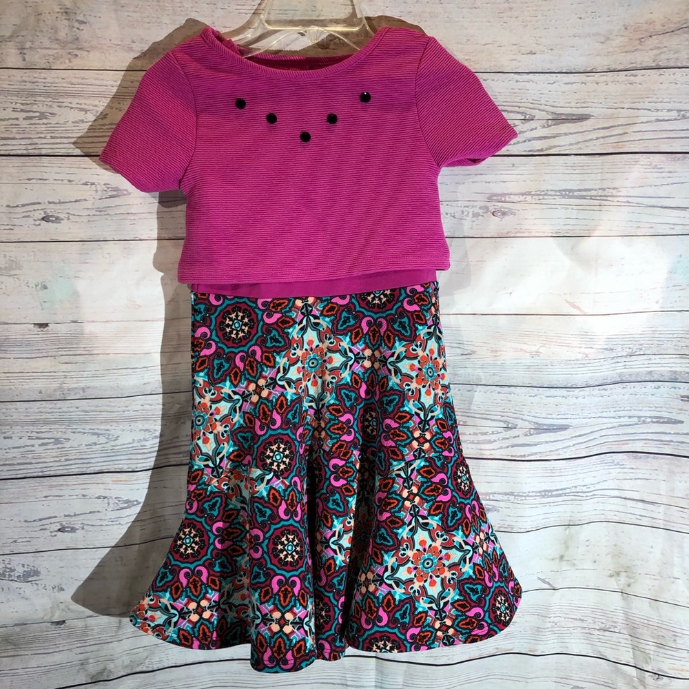 TWEEN DIVA Pink Floral Girls 2 pc Size 6 Dress